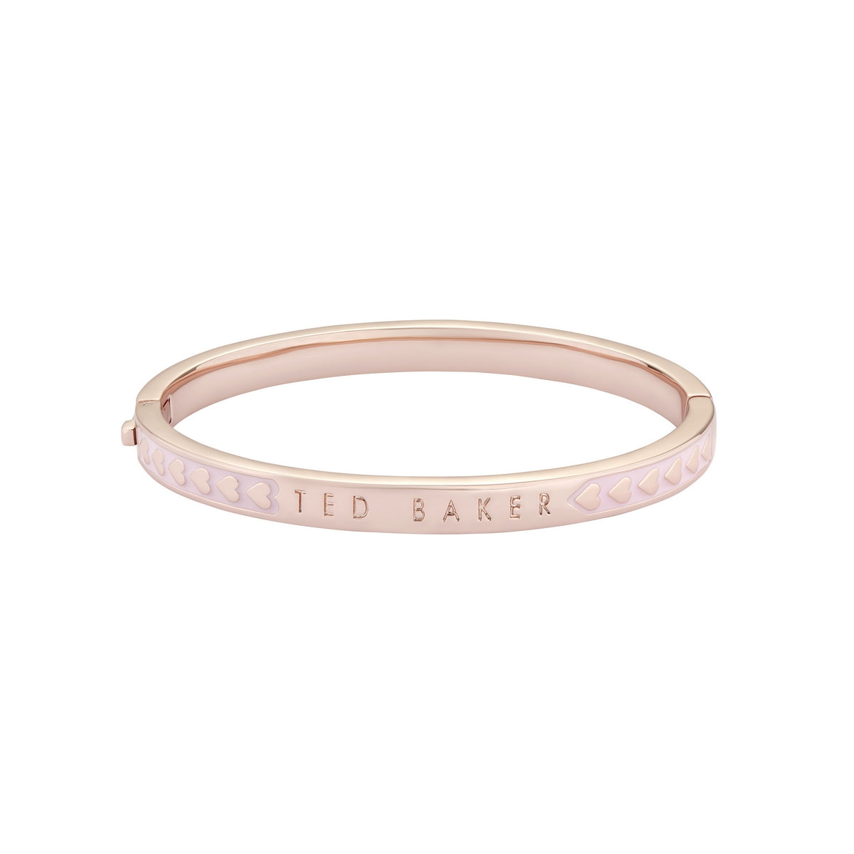 ted baker elliee: enamel heart rose gold tone light pink bangle