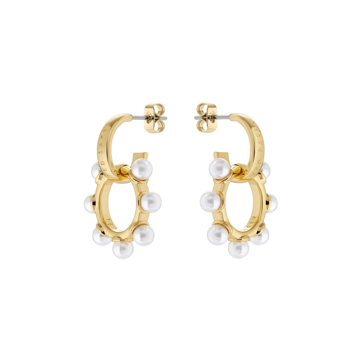 ted baker petunaa: pearl bubble hoop charm gold tone earring