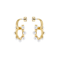 ted baker petunaa: pearl bubble hoop charm gold tone earring