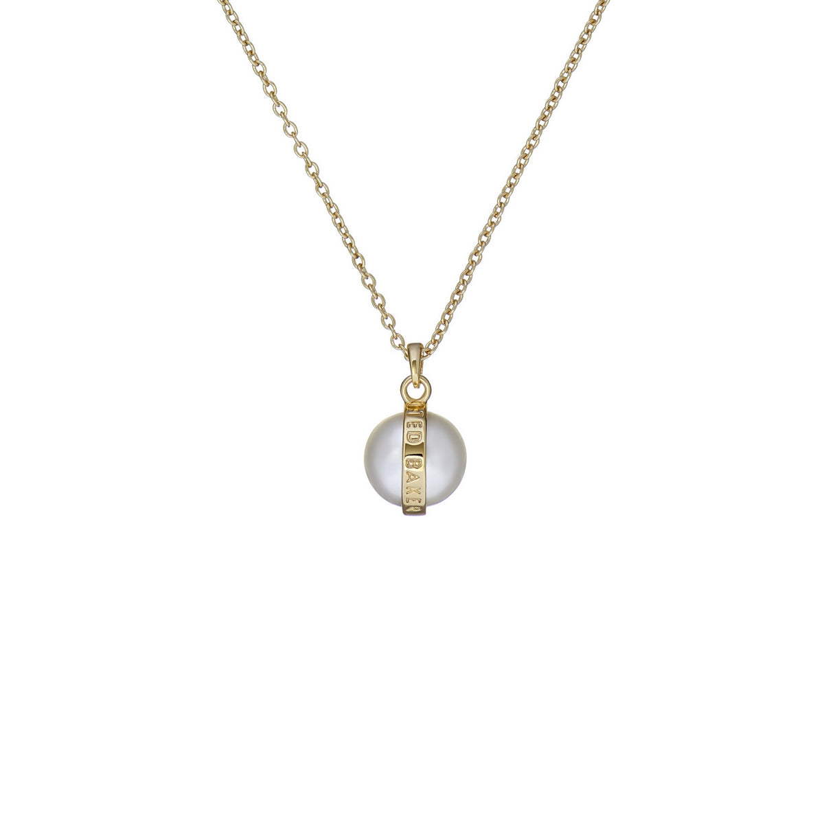 ted baker perreti: logo pearl gold tone pendant necklace