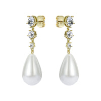 ted baker pearsti: statement crystal bead drop earrings gold tone
