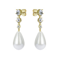 ted baker pearsti: statement crystal bead drop earrings gold tone
