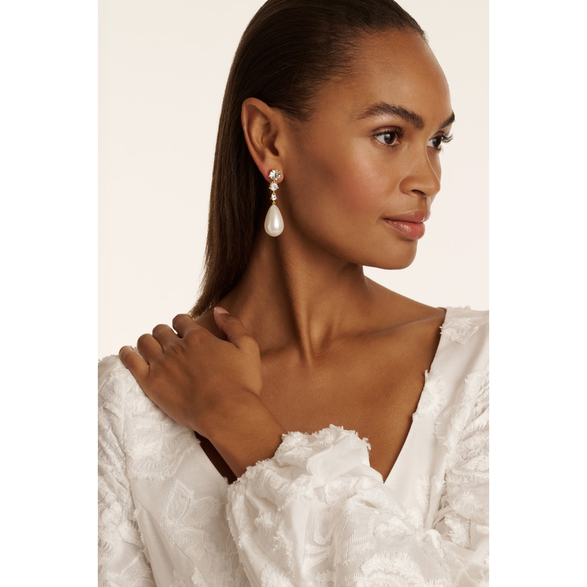 ted baker pearsti: statement crystal bead drop earrings gold tone