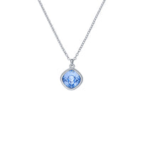 ted baker crastel: crystal pendant necklace silver tone, light blue crystal