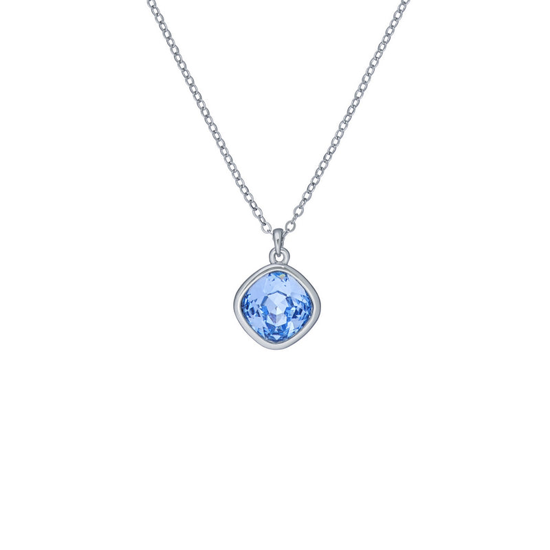 ted baker crastel: crystal pendant necklace silver tone, light blue crystal