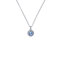 ted baker soltell: solitaire sparkle crystal pendant necklace silver tone, blue crystal