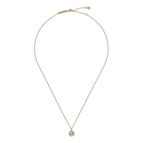 ted baker soltell: solitaire sparkle crystal pendant necklace gold tone, clear crystal