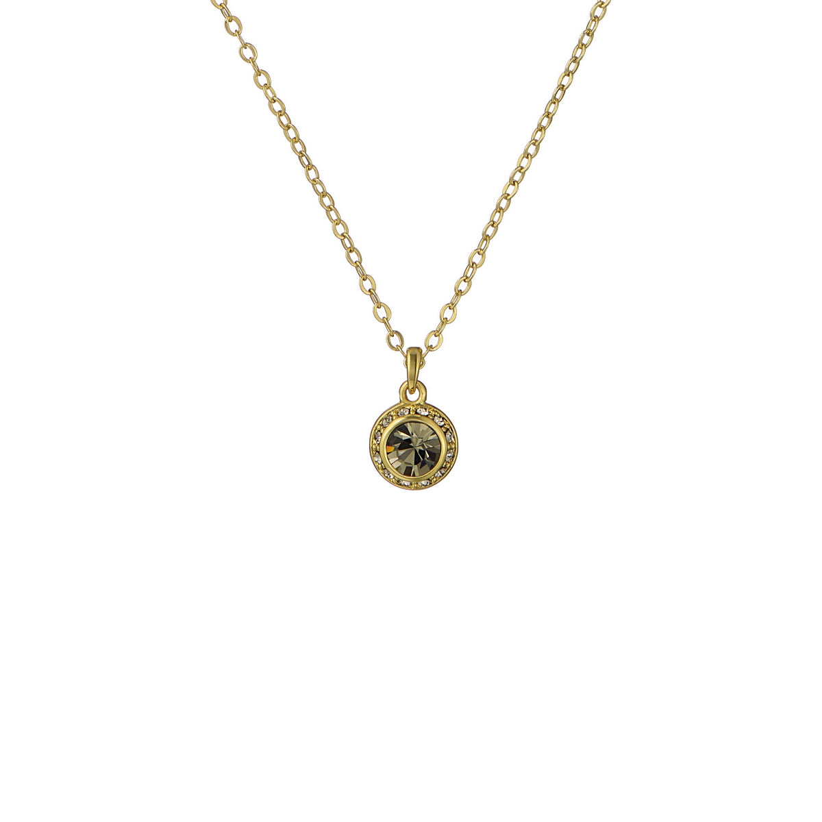 ted baker soltell: solitaire sparkle crystal pendant necklace gold tone black dianond crystal