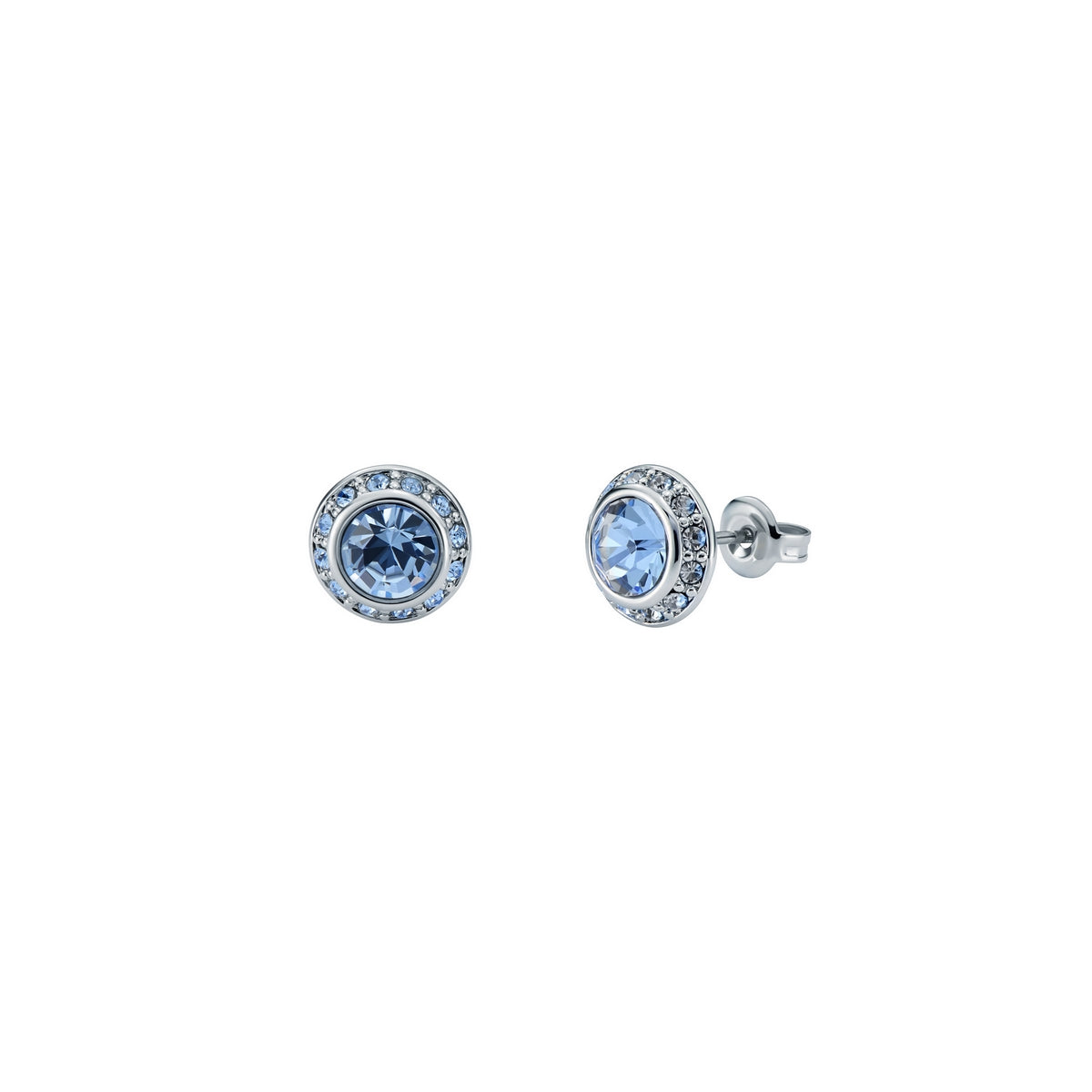 ted baker soletia: solitaire sparkle crystal stud earrings silver tone, blue