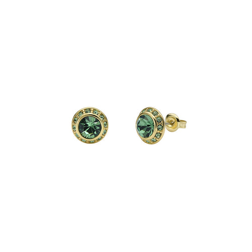 ted baker soleta: solitaire sparkle crystal stud earrings gold tone, green crystal