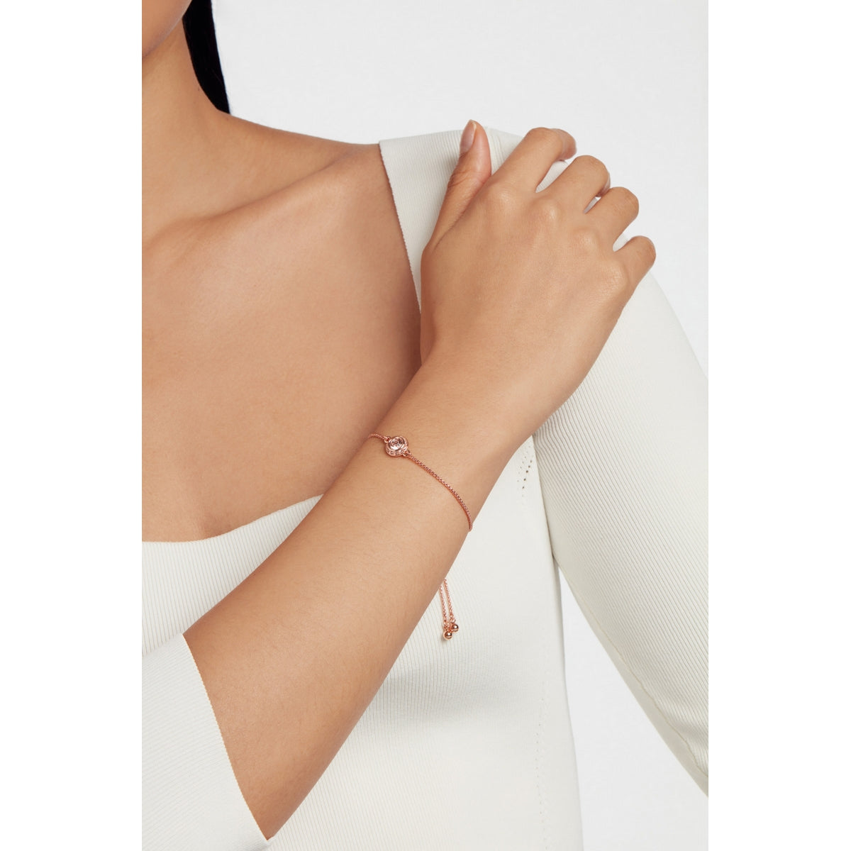 ted baker soleta: solitaire sparkle crystal adjustable bracelet rose gold tone,rose crystal
