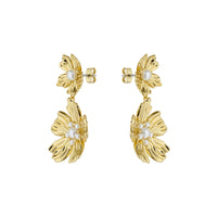 ted baker petaria: flower statement drop earrings gold tone pearl