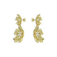 ted baker pettala: flower statement gold tone pearl & crystal drop earrings