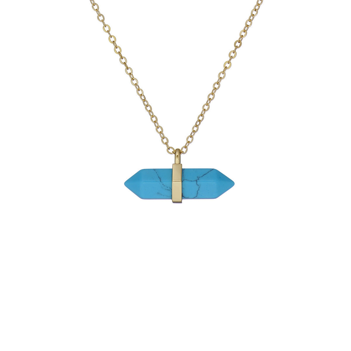 ted baker paries: paradise rock pendant necklace gold tone, turquoise