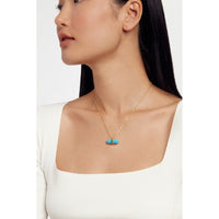 ted baker paries: paradise rock pendant necklace gold tone, turquoise