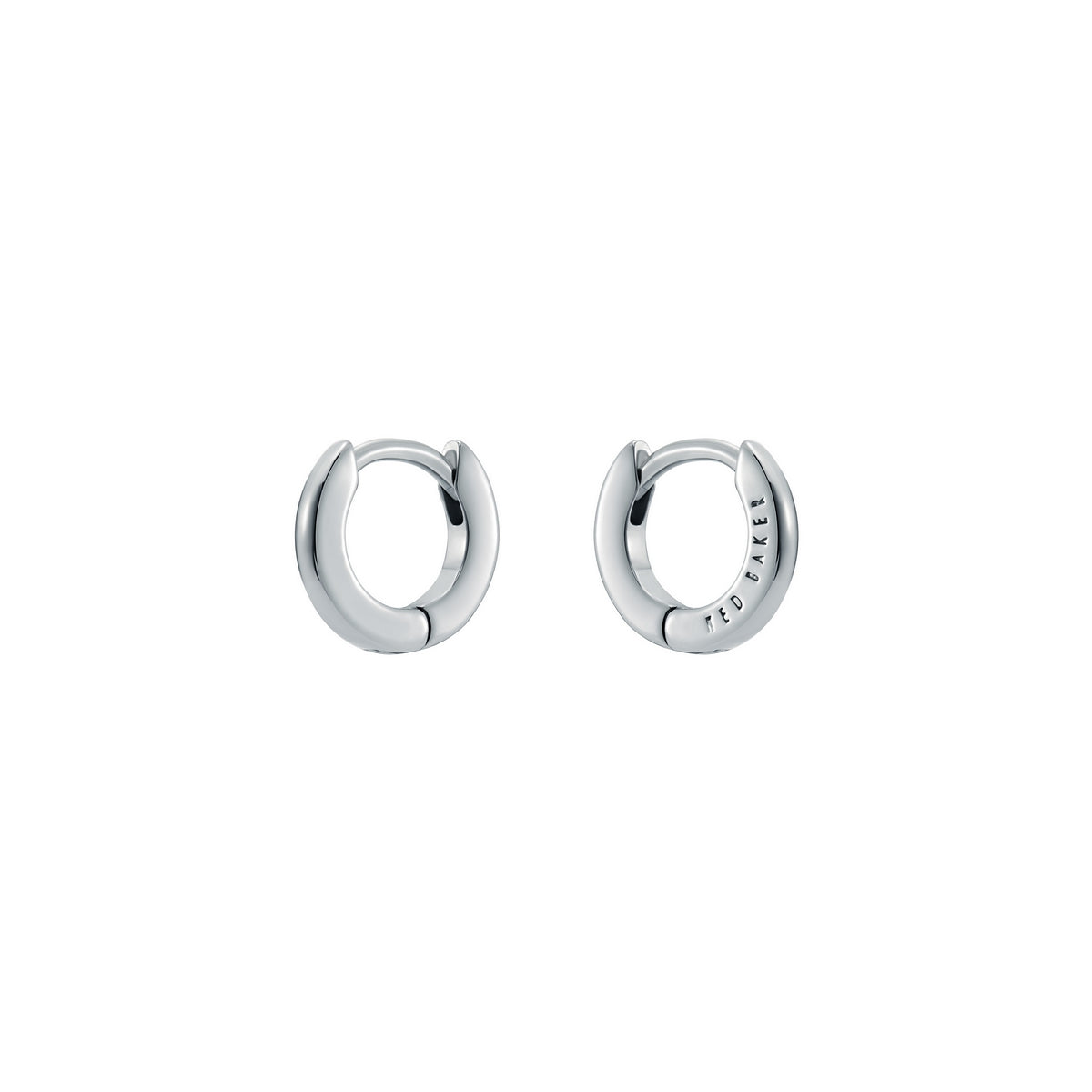 ted baker crisete: logo hoop earrings (10mm) silver tone