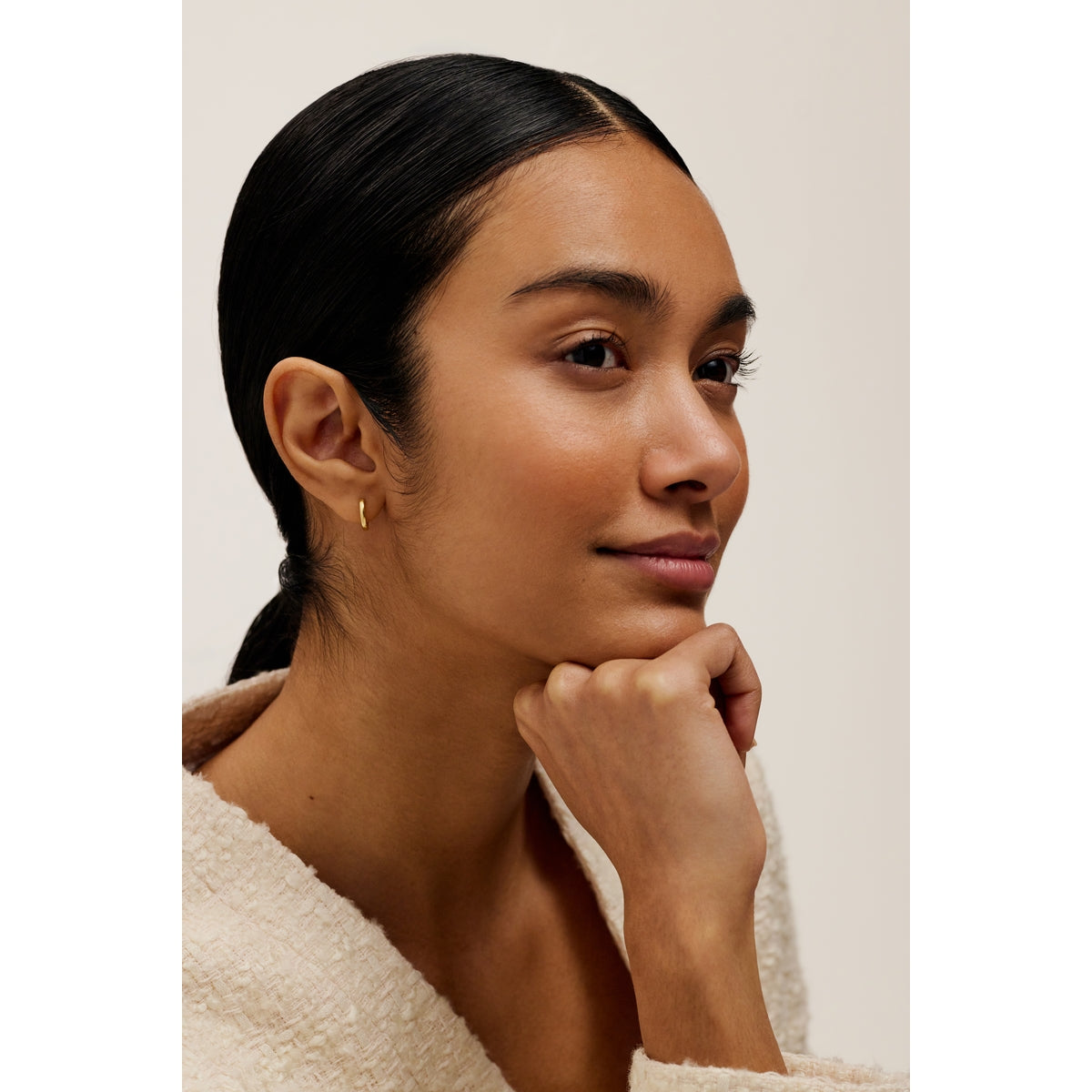 ted baker crislie logo 12mm hoop earring gold tone