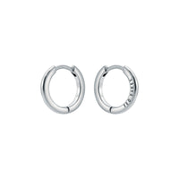 ted baker crisele: logo hoop earrings (14mm) silver tone