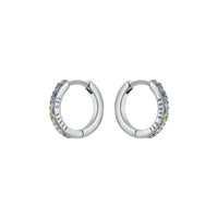 ted baker heplie: crystal hoop earrings (14mm) silver tone, rainbow crystal