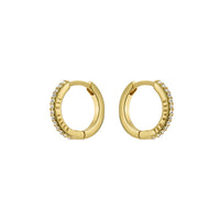 ted baker heplie: crystal hoop earrings (14mm) gold tone, clear crystal