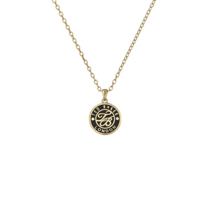 ted baker monella: monogram button pendant necklace gold tone, black