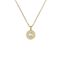 ted baker cherlie: crystal button pendant necklace gold tone, pink, clear crystal