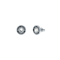 ted baker cherelle: crystal button stud earrings silver tone, black, clear crystal