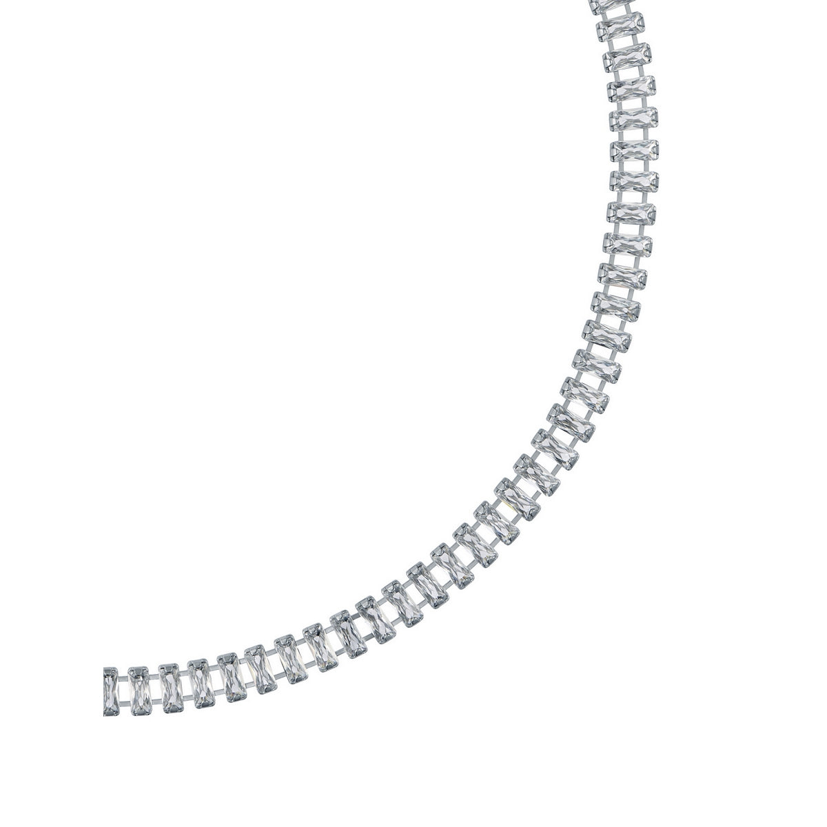 ted baker isabeau: crystal baguette necklace, silver tone, clear crystal