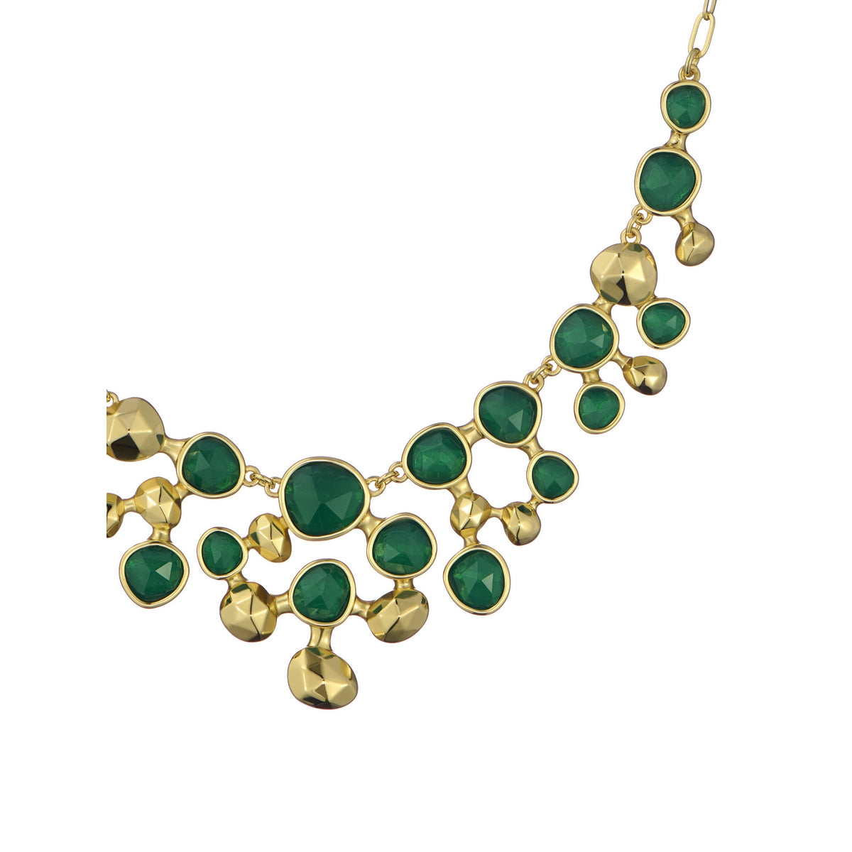 ted baker periela: pebble stone necklace gold tone, green