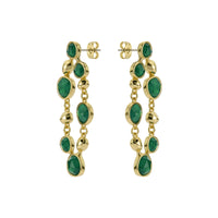 ted baker perial: pebble stone statement drop earrings gold tone, green