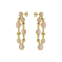 ted baker perial: pebble stone statement drop earrings gold tone, pink