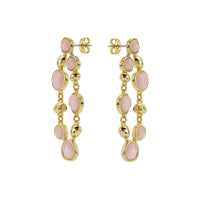 ted baker perial: pebble stone statement drop earrings gold tone, pink