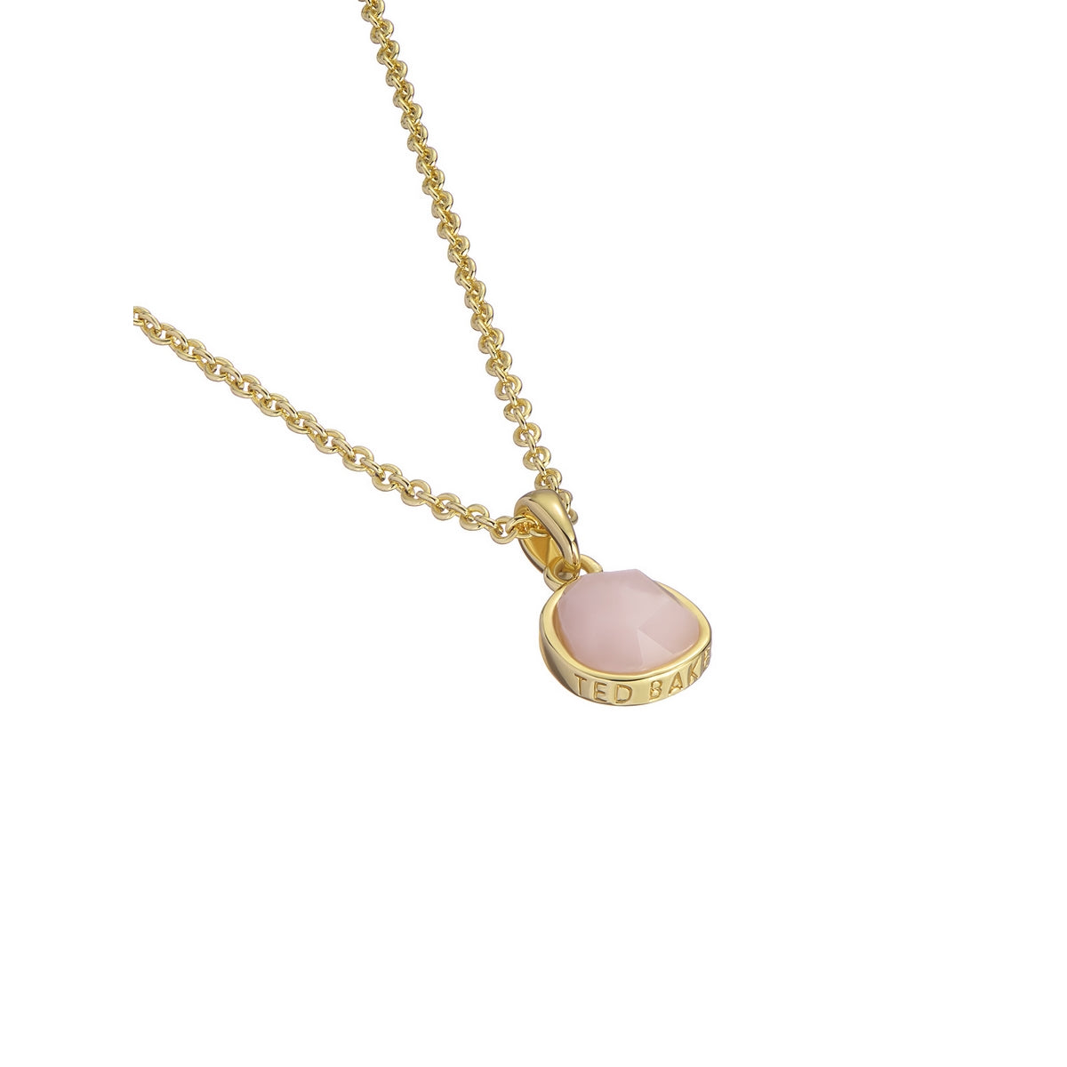 ted baker peralia: pebble stone pendant necklace gold tone, pink