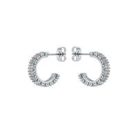 ted baker mellrie: small double crystal hoop earrings silver tone, clear crystal