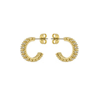 ted baker mellrie: small double crystal hoop earrings gold tone, clear crystal