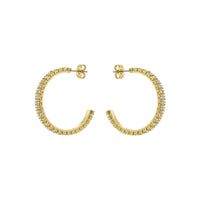 ted baker mellia: medium double crystal hoop earrings gold tone, clear crystal