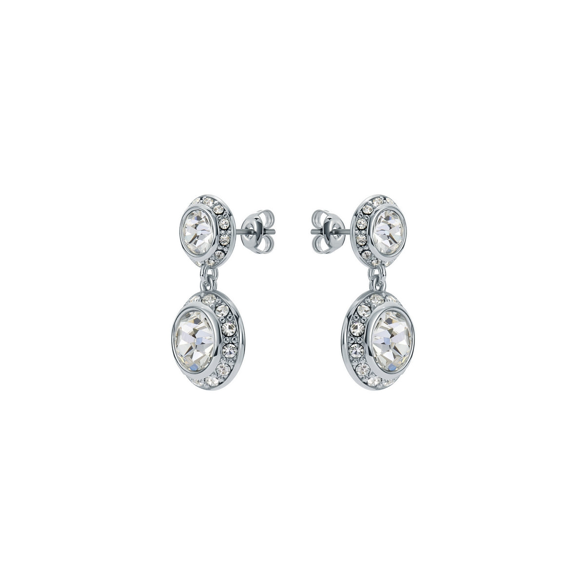 ted baker sollia: solitaire sparkle crystal drop earrings silver tone, clear crystal