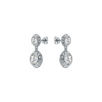 ted baker sollia: solitaire sparkle crystal drop earrings silver tone, clear crystal