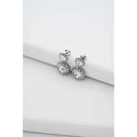 ted baker sollia: solitaire sparkle crystal drop earrings silver tone, clear crystal