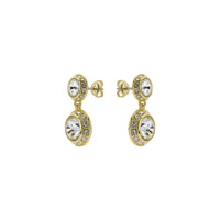 ted baker sollia: solitaire sparkle crystal drop earrings gold tone, clear crystal