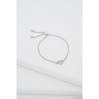 ted baker amorita: crystal halo heart adjustable bracelet , silver tone, clear crystal