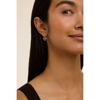 ted baker amora: crystal halo heart huggie earrings silver tone, clear crystal