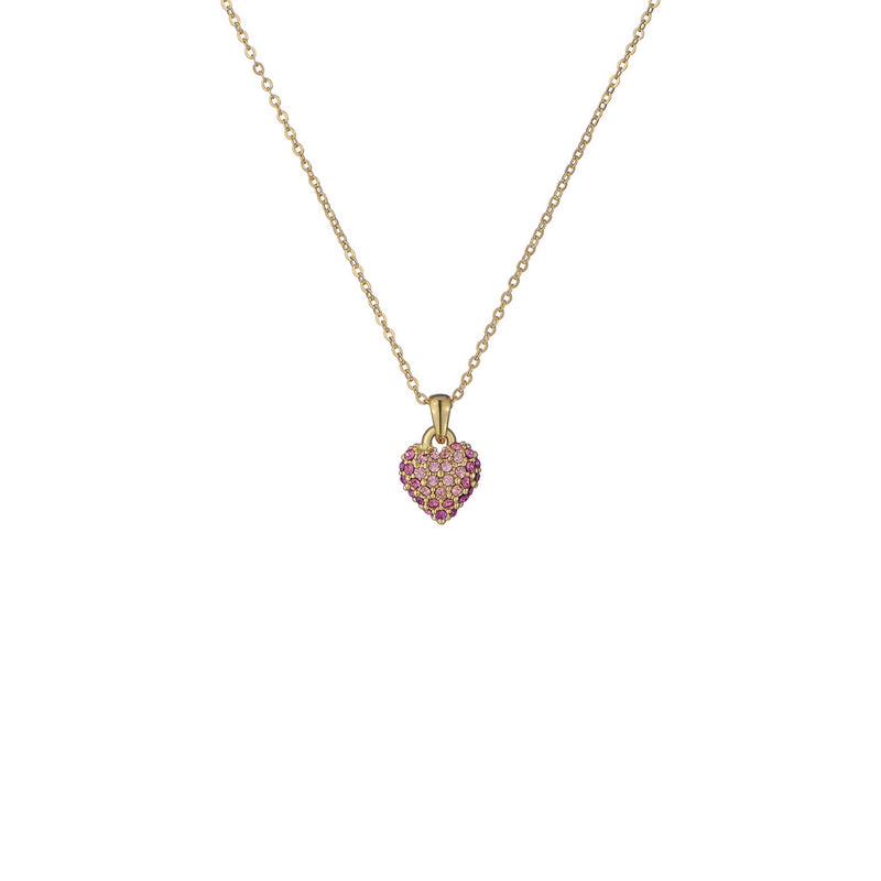 ted baker adorina: crystal sweetheart pendant necklace gold tone, light pink ombre crystal