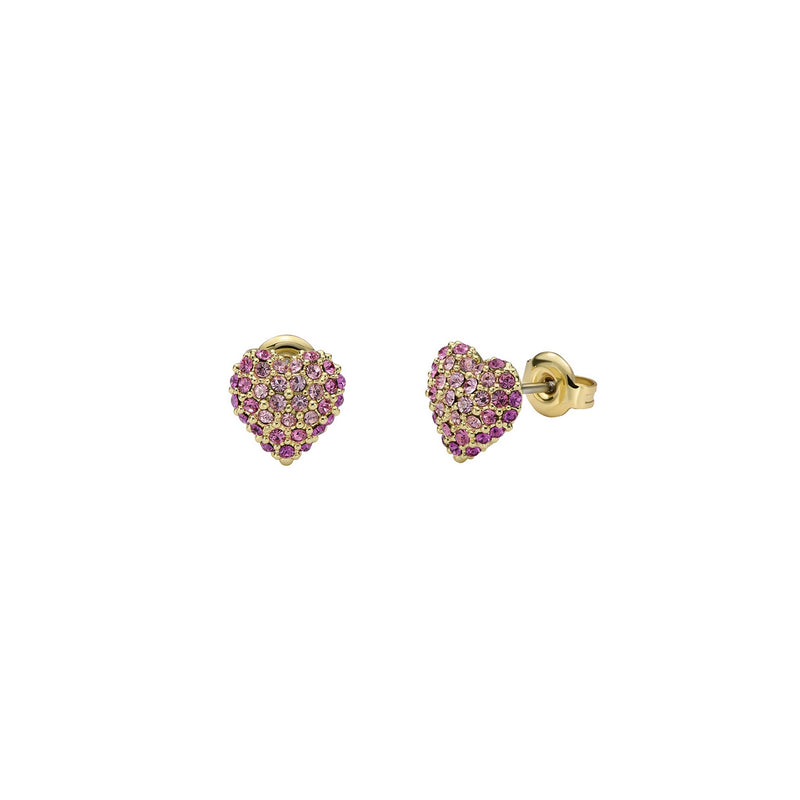 ted baker adoraa: crystal sweetheart adjustable stud earrings gold tone, light pink ombre crystal