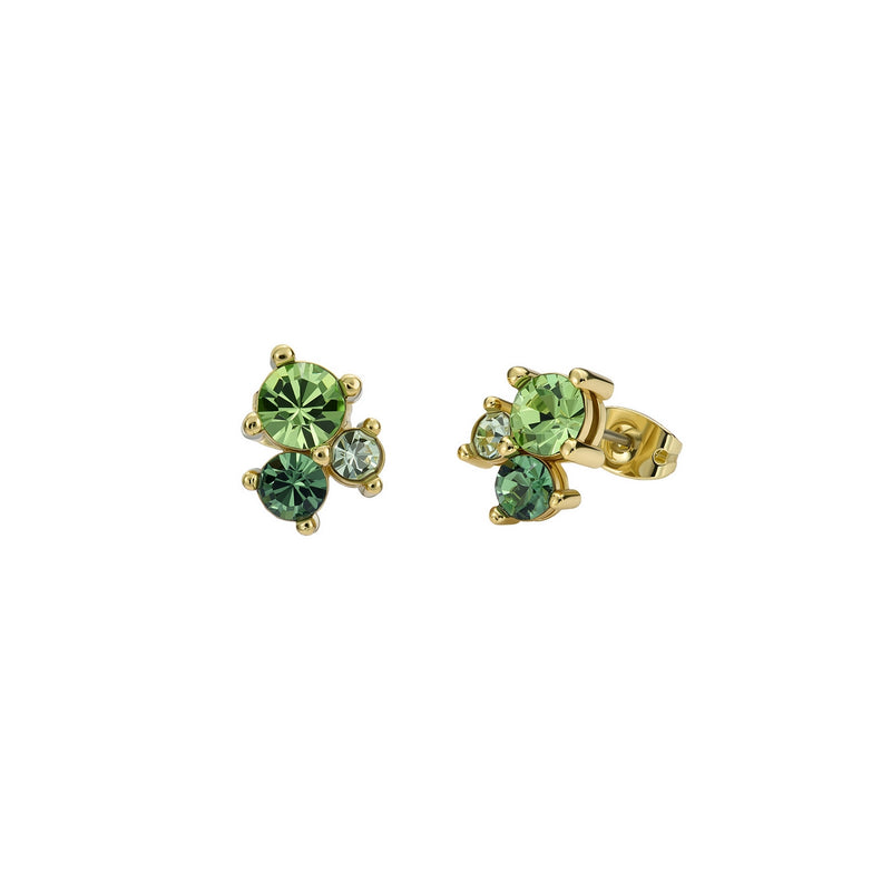 ted baker joyaa: jewel cluster stud earrings, gold tone, green multi crystal