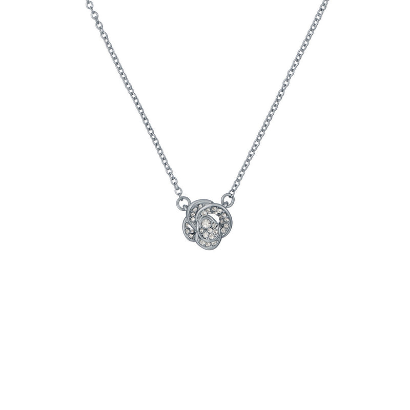 ted baker florita: crystal flower pendant necklace silver tone, clear crystal