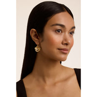 ted baker florence: crystal flower gold tone, crysatal drop earrings