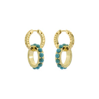 ted baker lorrie: double logo link drop earrings gold tone
