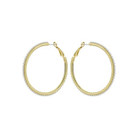 ted baker perla: large pearl hoop earrings, gold tone, pearl