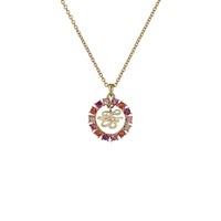 ted baker molli: monogram crystal pendant necklace gold tone